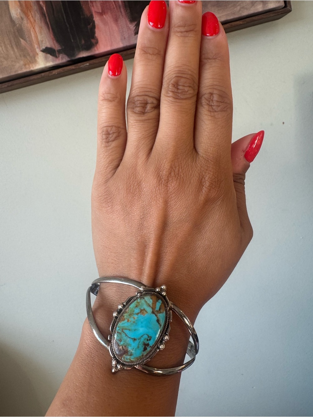 925 SILVER TURQUOISE STONE CUFF